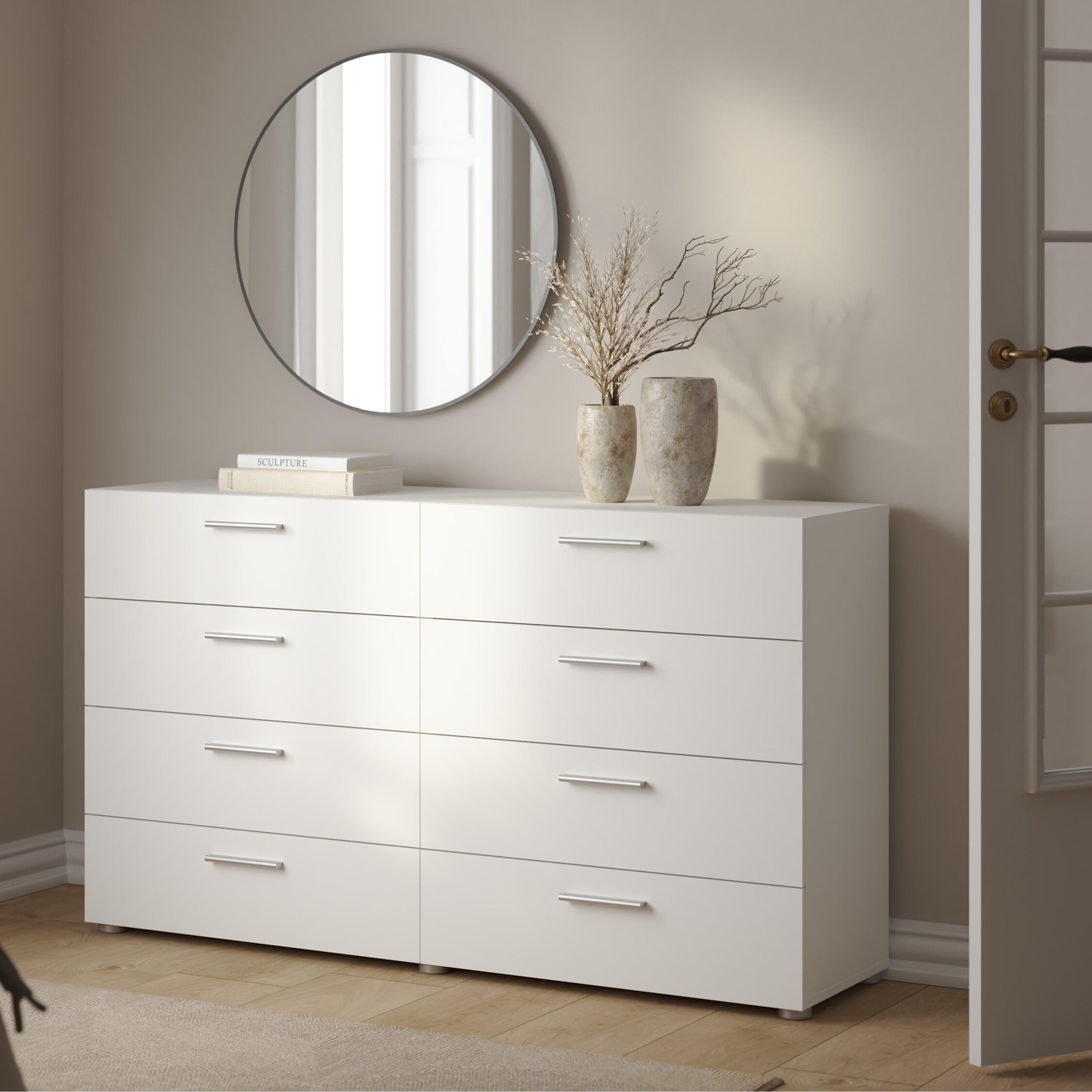 Pepe Wide Chest of 8 Drawers (4+4) in White - image 7