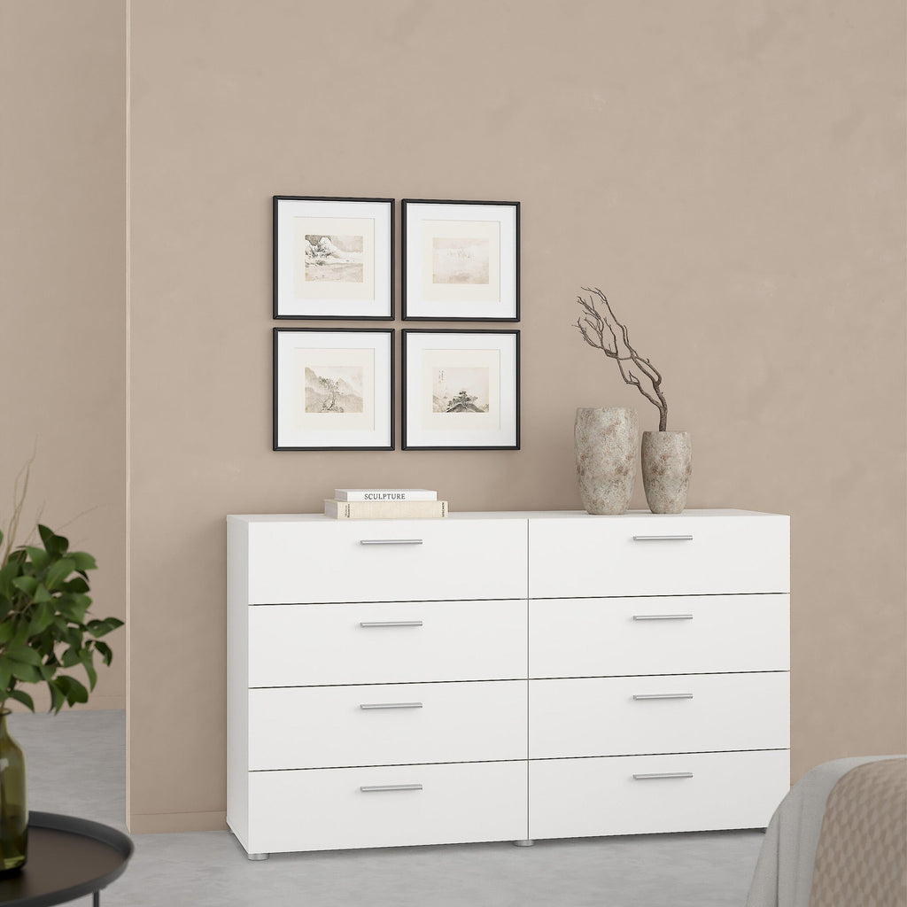 Pepe Wide Chest of 8 Drawers (4+4) in White - image 8