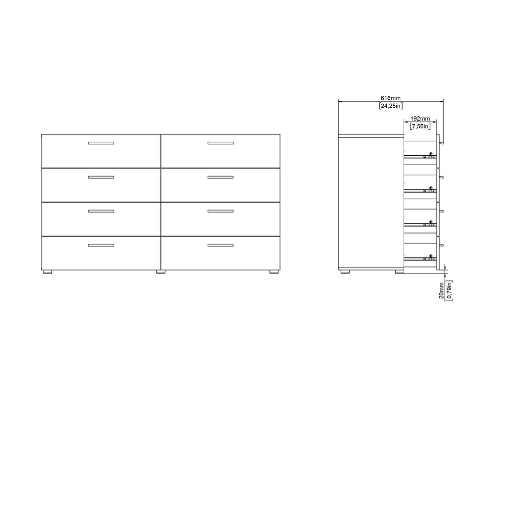 Pepe Wide Chest of 8 Drawers (4+4) in Walnut - image 10