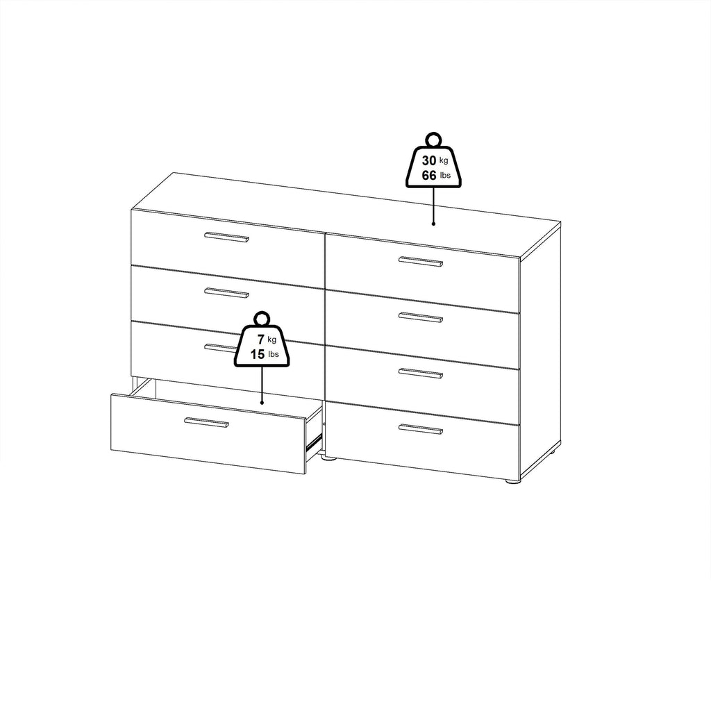 Pepe Wide Chest of 8 Drawers (4+4) in Walnut - image 11