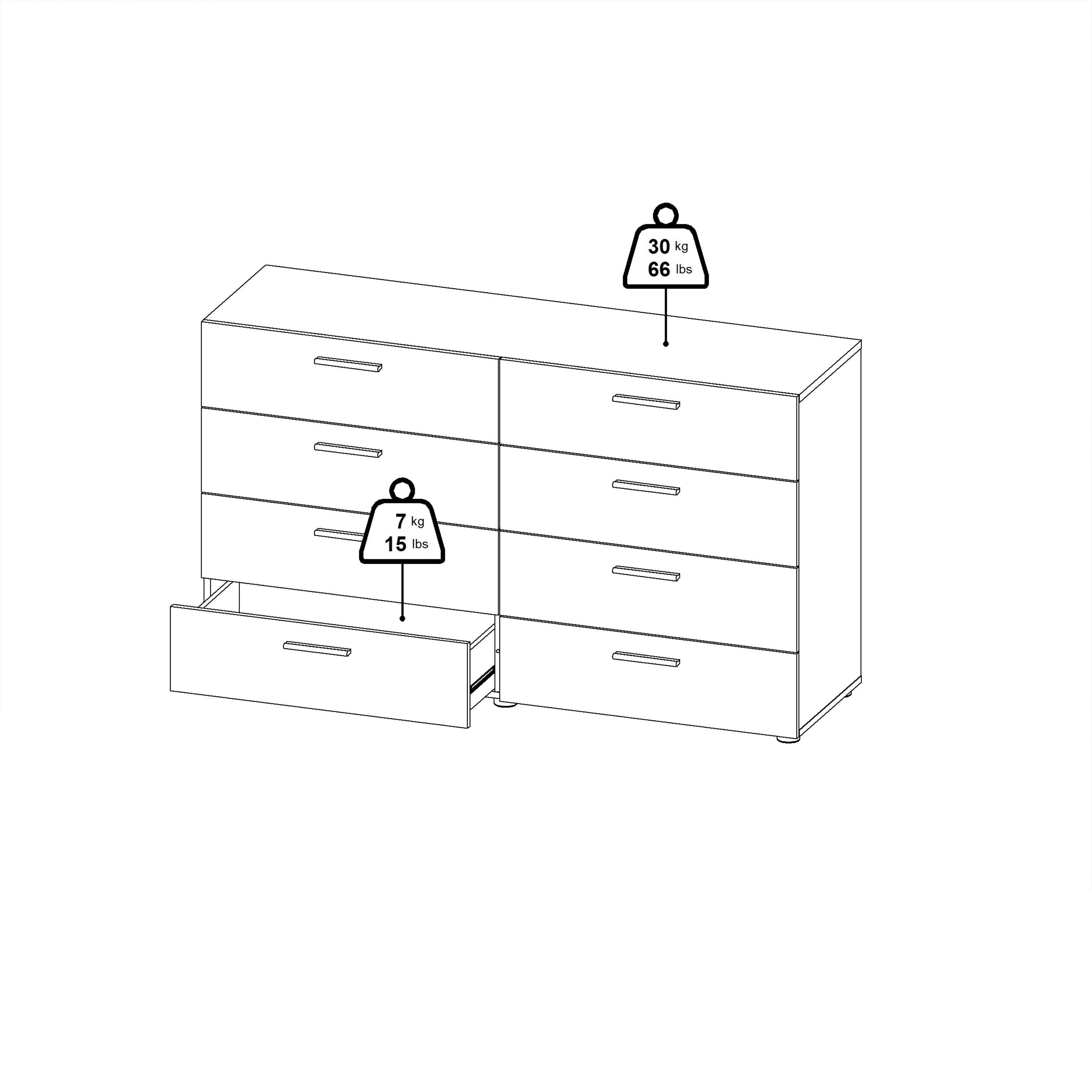Pepe Wide Chest of 8 Drawers (4+4) in Walnut - image 11