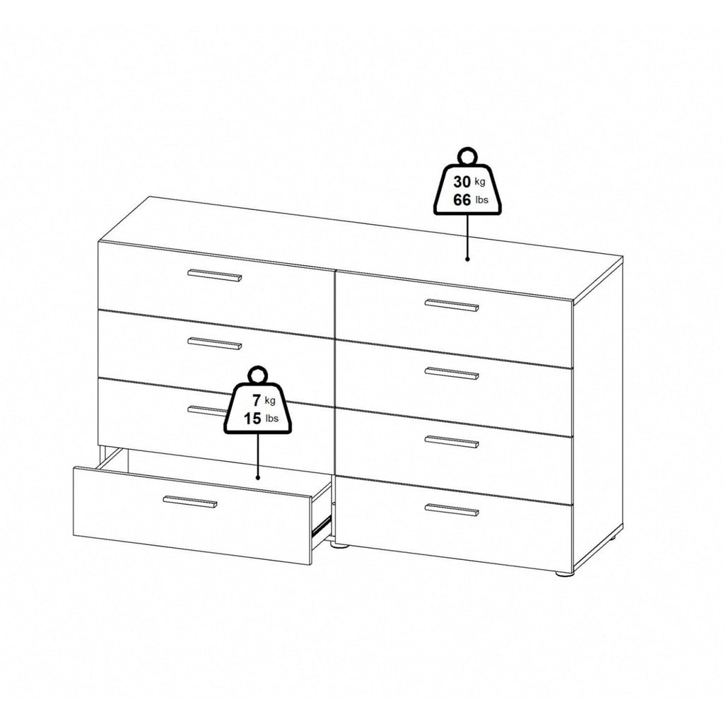 Pepe Wide Chest of 8 Drawers in Black - image 13