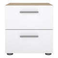 Pepe Bedside 2 Drawers in Oak structure/White High Gloss - image 2