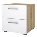 Pepe Bedside 2 Drawers in Oak structure/White High Gloss - image 3