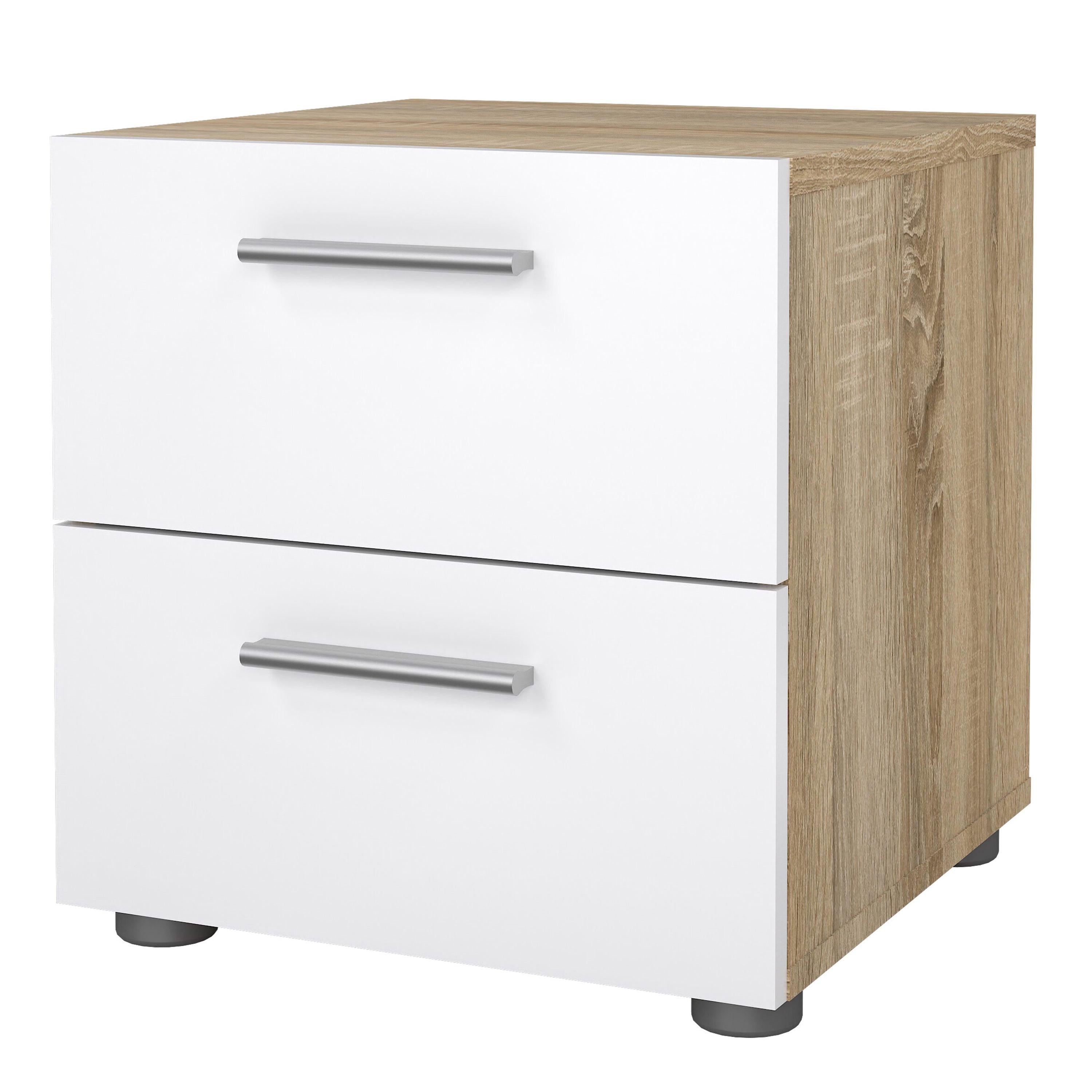 Pepe Bedside 2 Drawers in Oak structure/White High Gloss - image 3