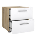Pepe Bedside 2 Drawers in Oak structure/White High Gloss - image 4