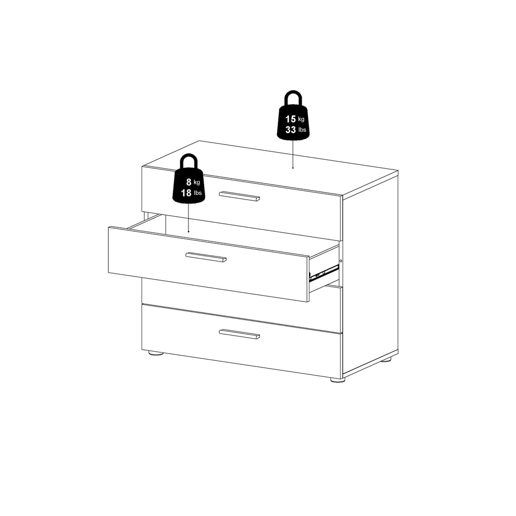 Pepe Chest of 4 Drawers in Oak with White High Gloss - image 12
