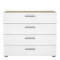 Pepe Chest of 4 Drawers in Oak with White High Gloss - image 2