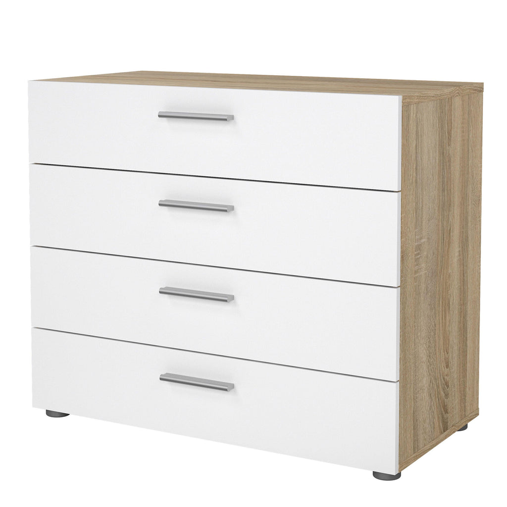 Pepe Chest of 4 Drawers in Oak with White High Gloss - image 3