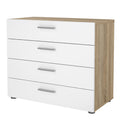 Pepe Chest of 4 Drawers in Oak with White High Gloss - image 3