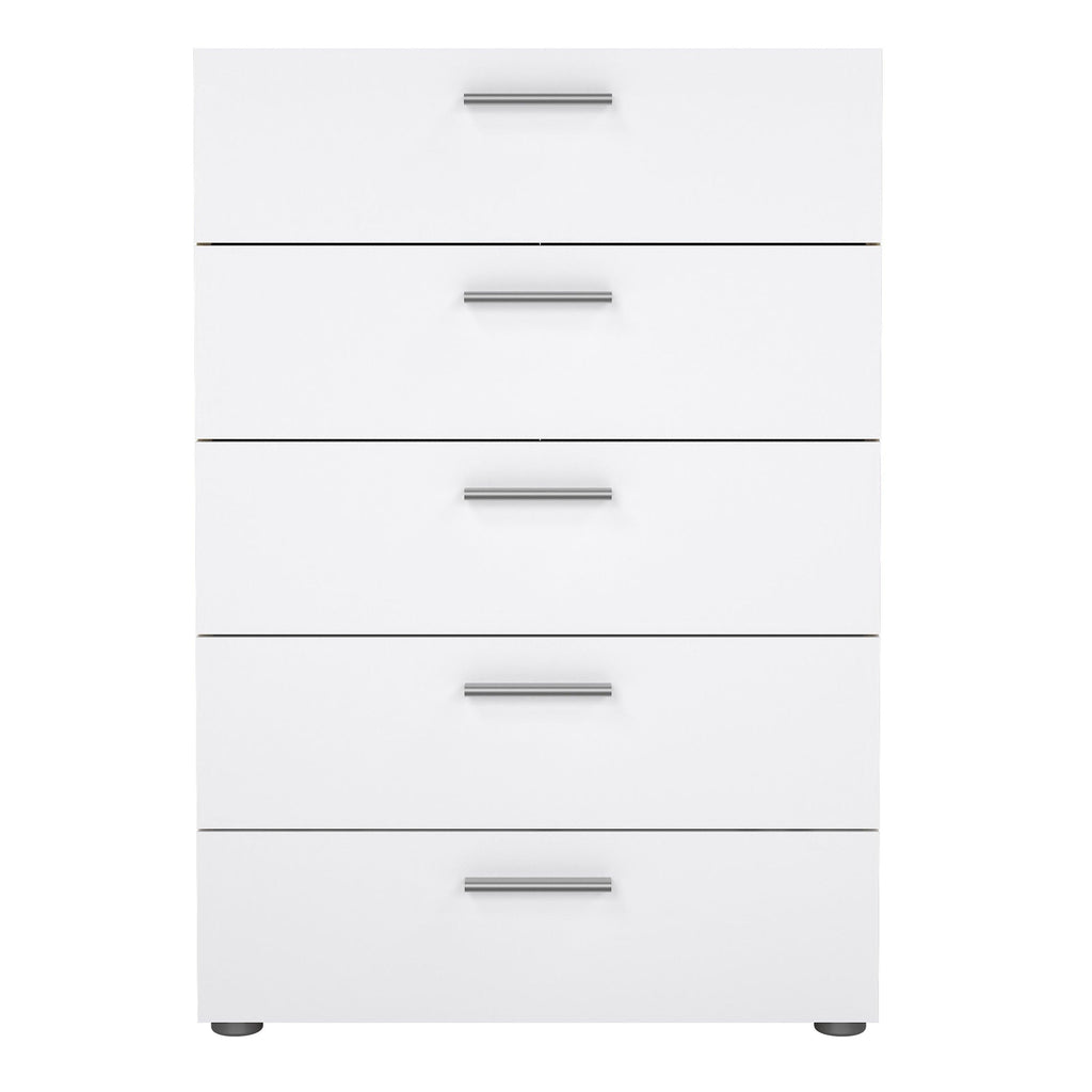 Pepe Chest of 5 Drawers in Oak with White High Gloss - image 2