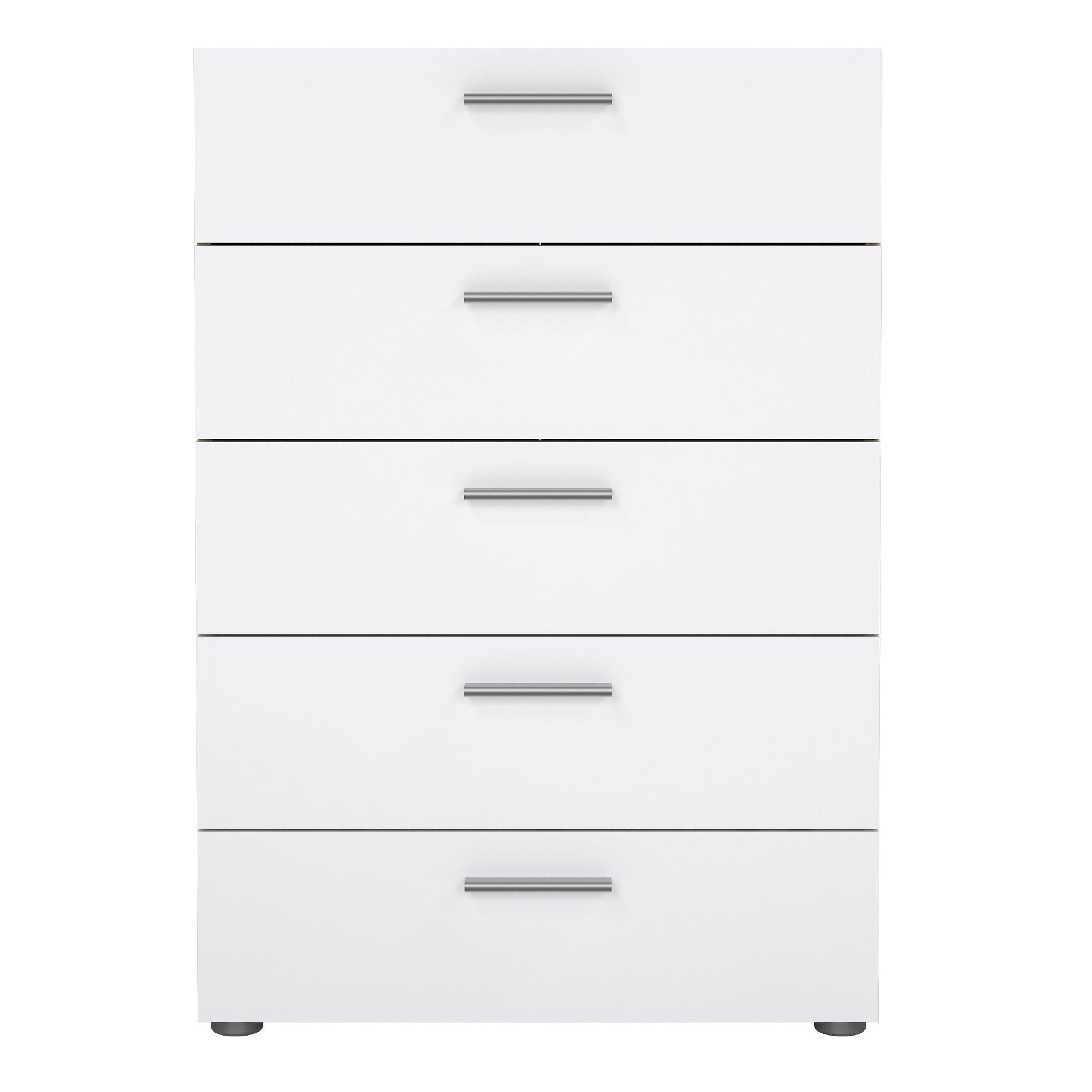 Pepe Chest of 5 Drawers in Oak with White High Gloss - image 2