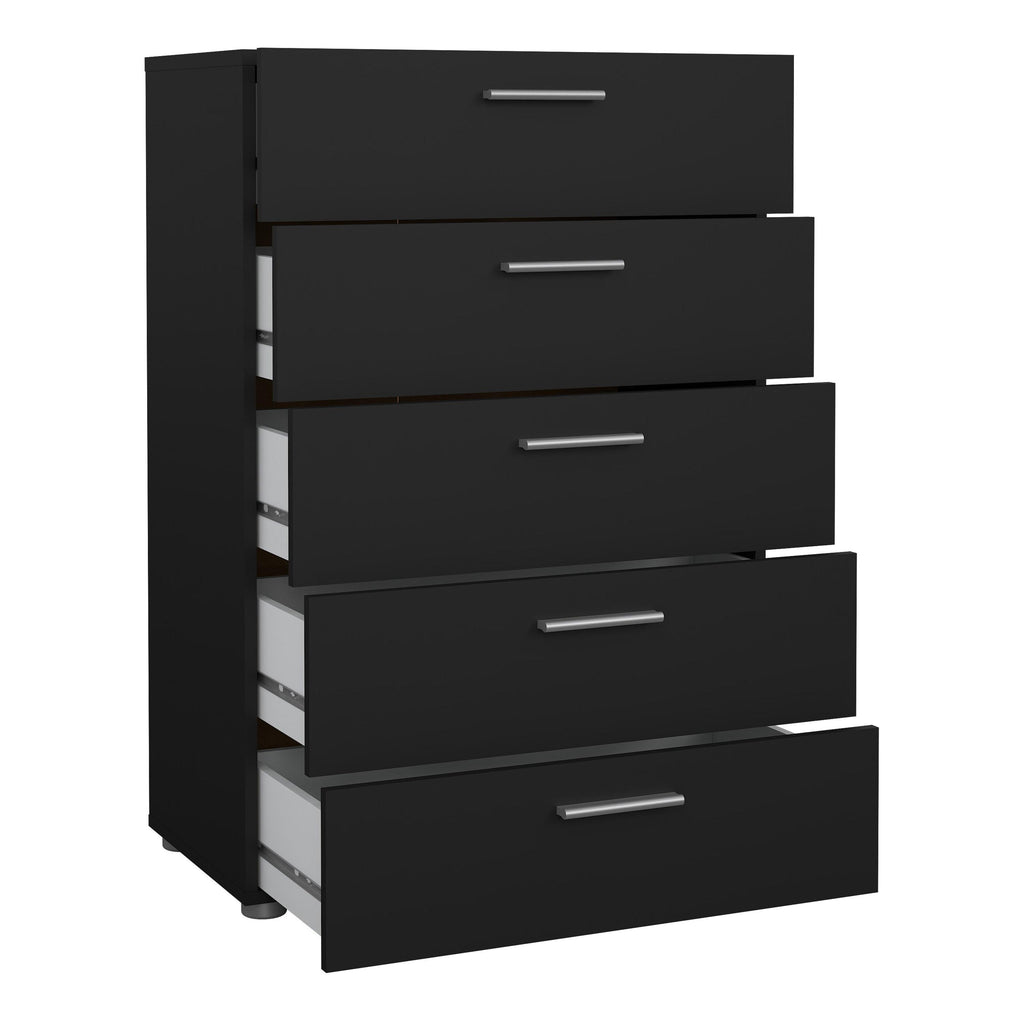 Pepe Chest of 5 Drawers in Black - image 4