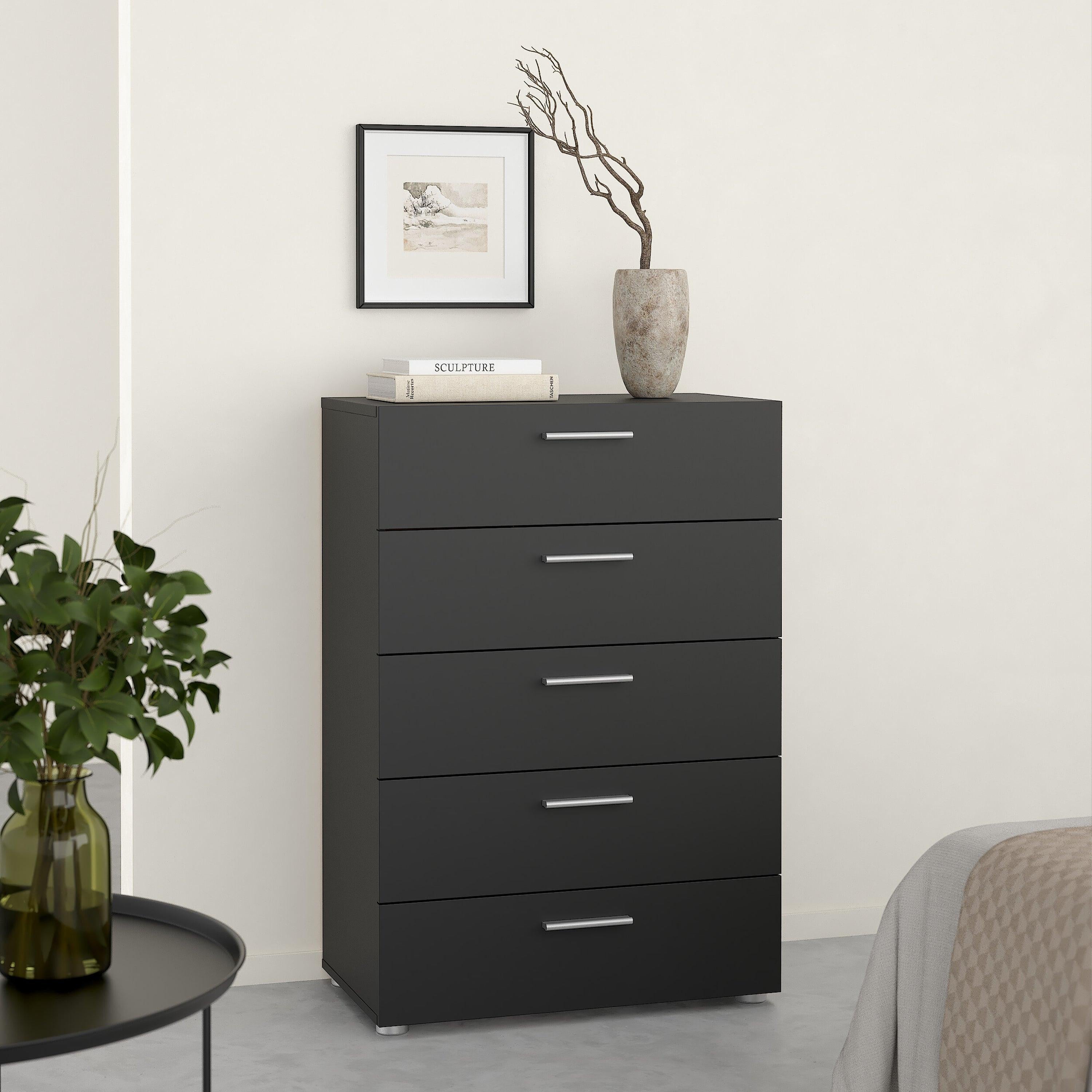 Pepe Chest of 5 Drawers in Black - image 5