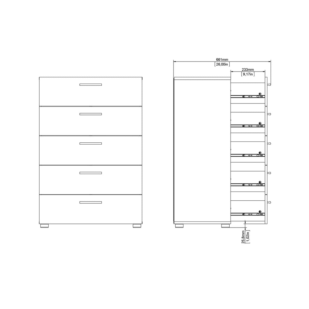 Pepe Chest of 5 Drawers in Black - image 9