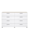 Pepe Wide Chest of 8 Drawers (4+4) in Oak structure/White High Gloss - image 2
