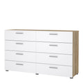 Pepe Wide Chest of 8 Drawers (4+4) in Oak structure/White High Gloss - image 3