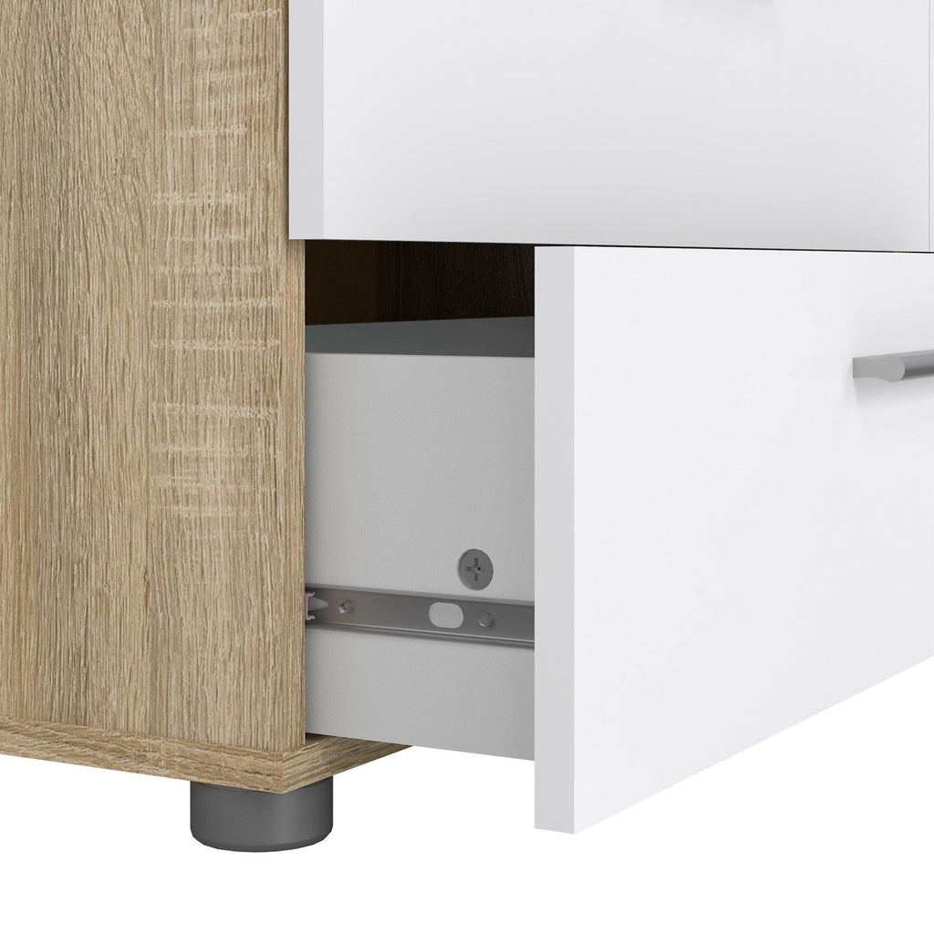 Pepe Wide Chest of 8 Drawers (4+4) in Oak structure/White High Gloss - image 7