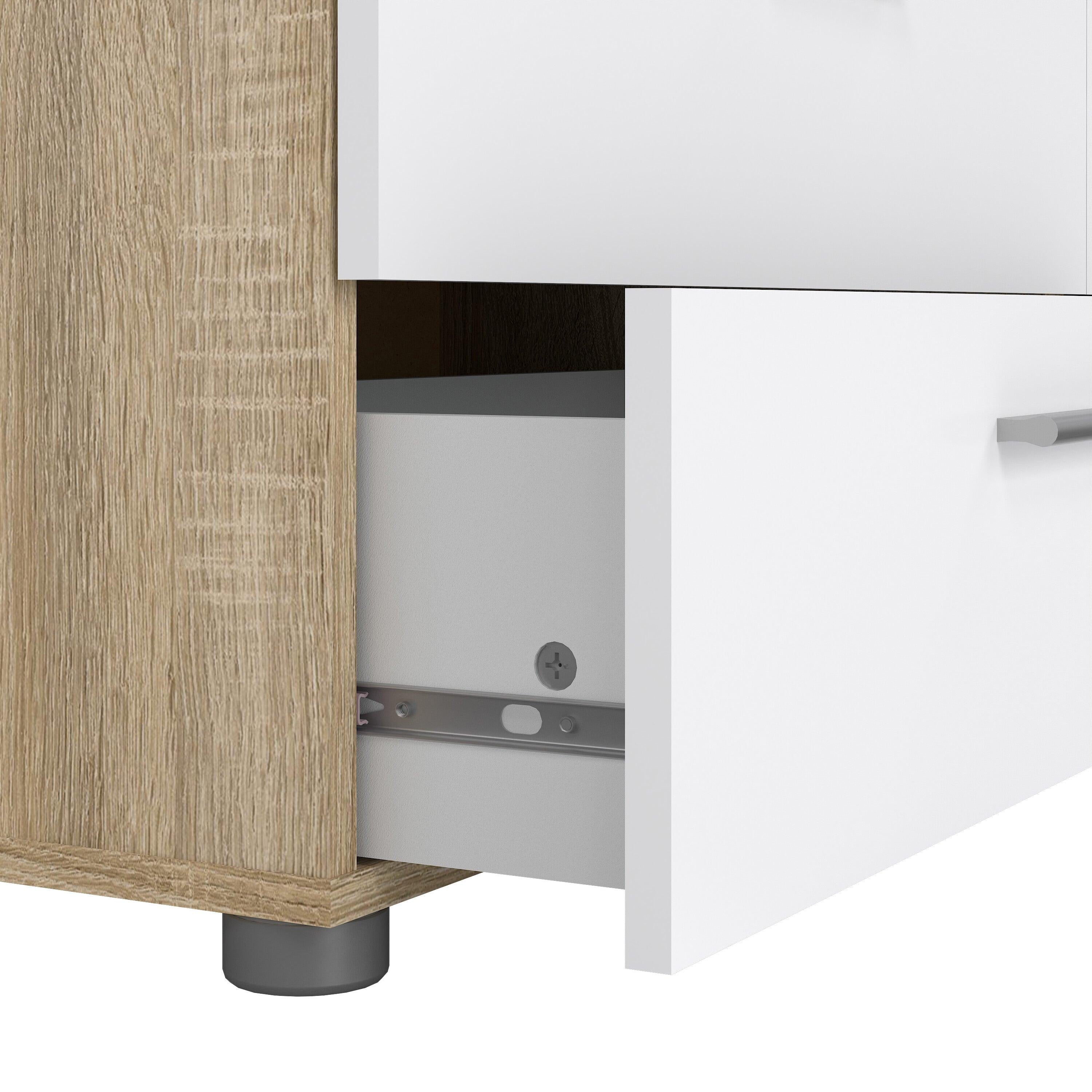 Pepe Wide Chest of 8 Drawers (4+4) in Oak structure/White High Gloss - image 7