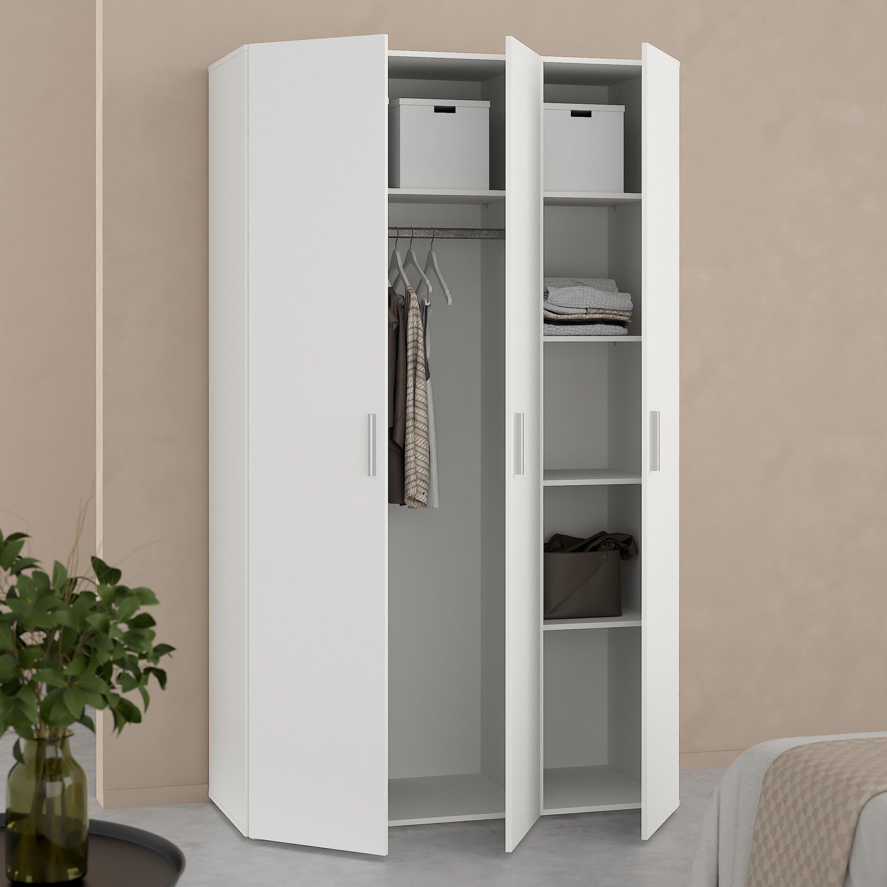 Pepe Wardrobe with 3 Doors in White - image 7