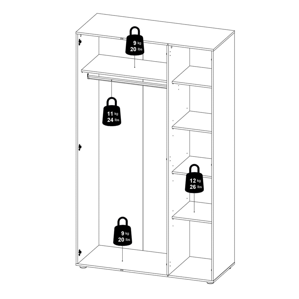 Pepe Wardrobe with 3 Doors in Oak with White High Gloss - image 12