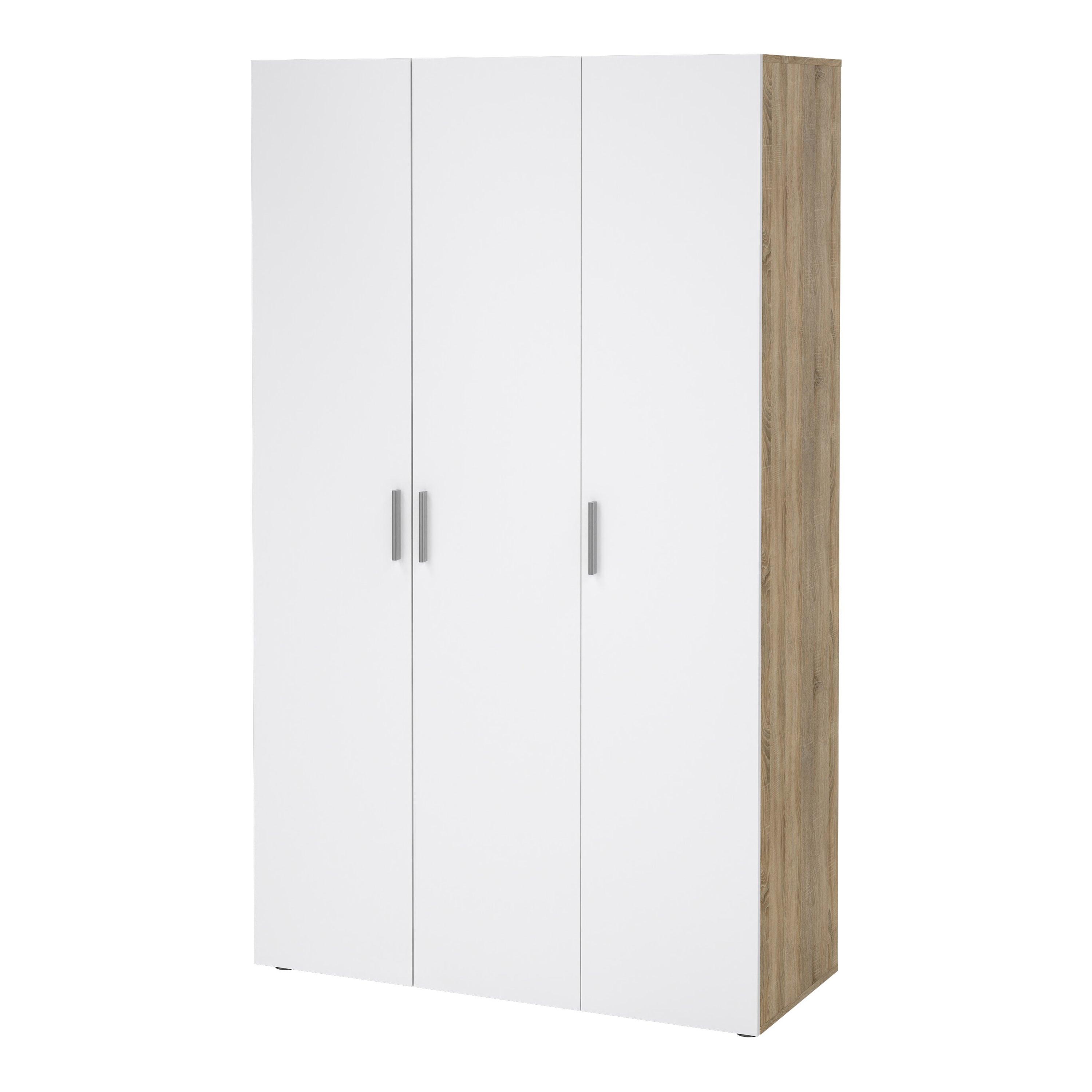 Pepe Wardrobe with 3 Doors in Oak with White High Gloss - image 3