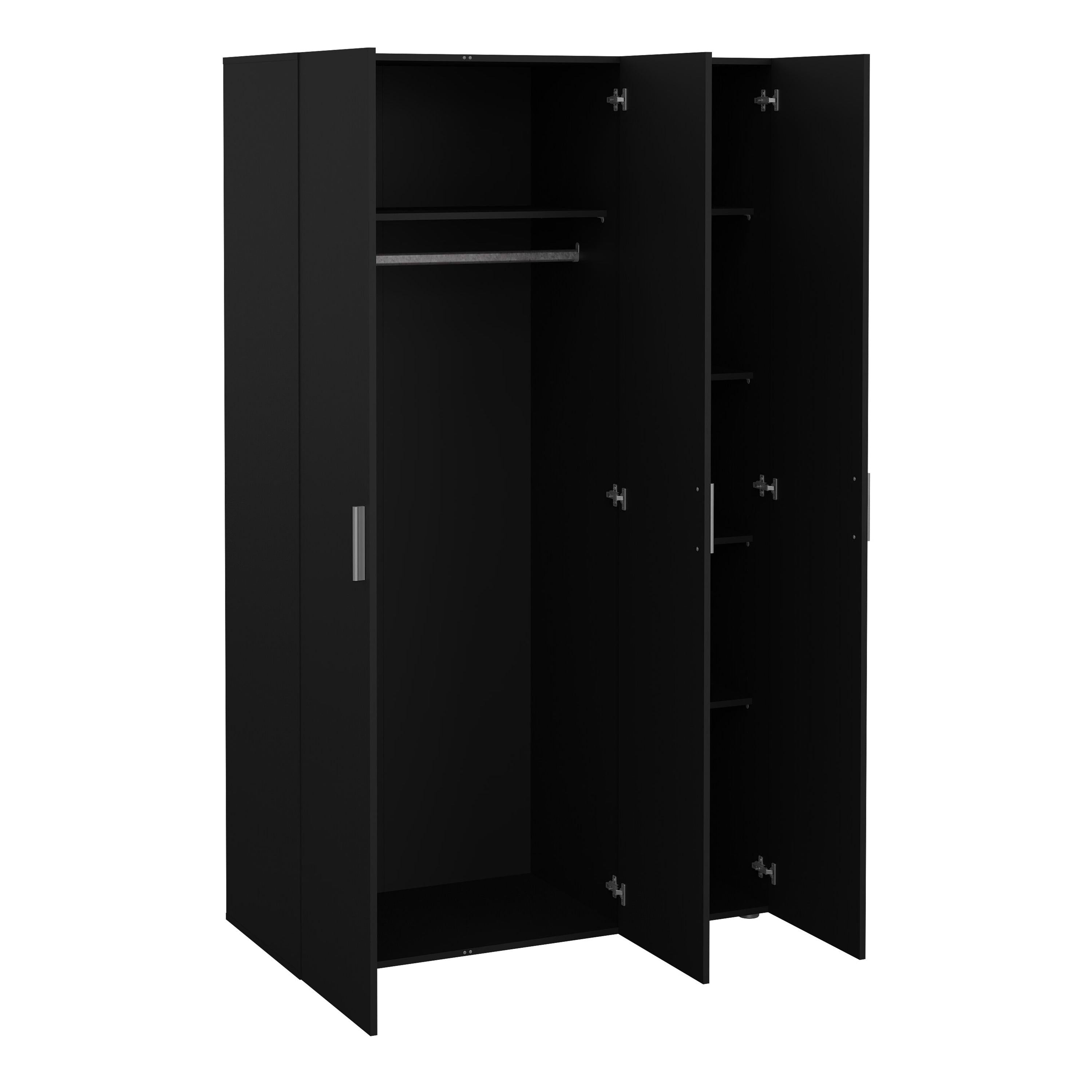 Pepe Wardrobe with 3 Doors in Black - image 4