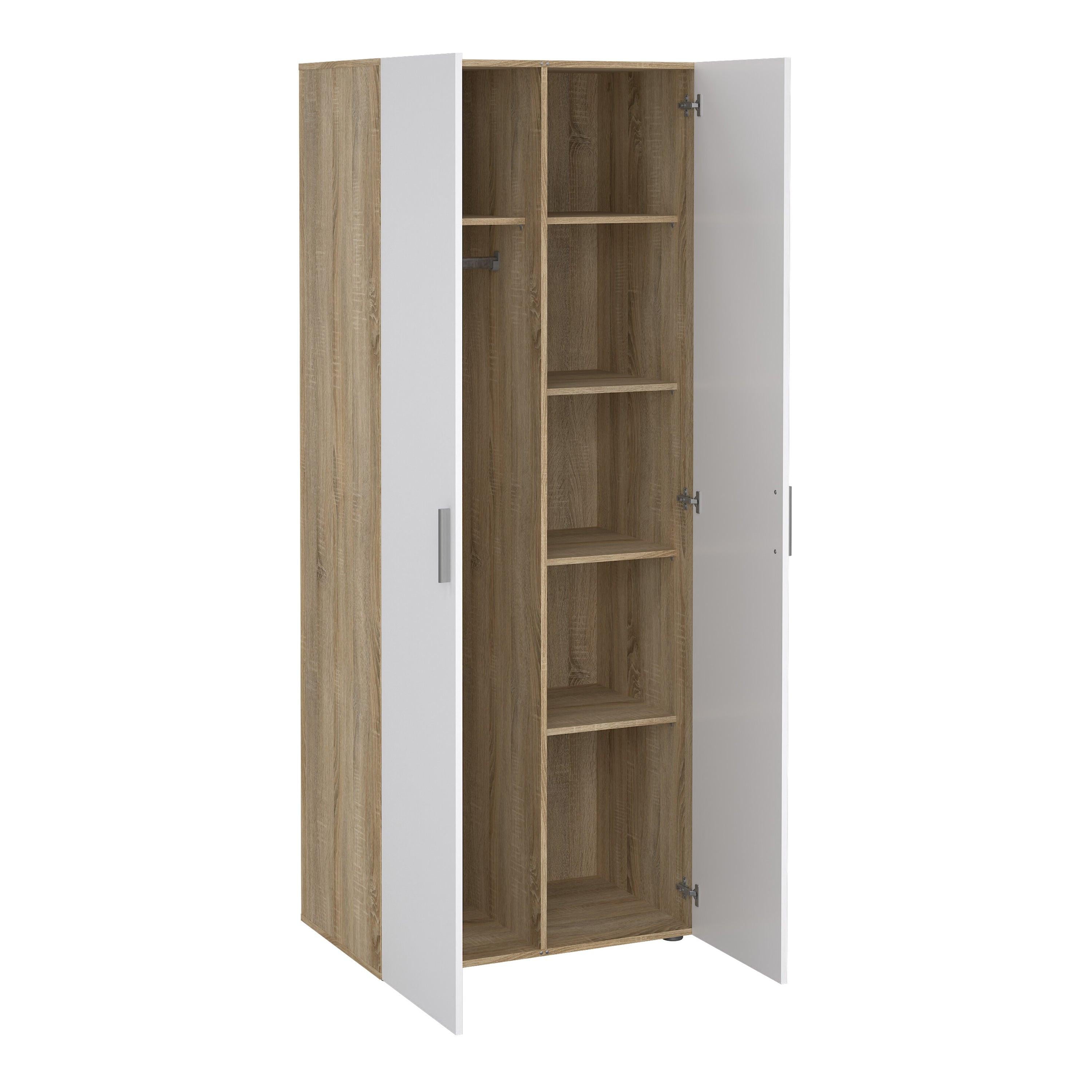 Pepe Wardrobe with 2 Doors in Oak with White High Gloss - image 4