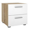 Pepe Package - Bedside 2 Drawers + Chest of 4 Drawers + Wardrobe with 2 Doors in Oak with White High Gloss - image 2