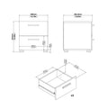Pepe Package - Bedside 2 Drawers + Chest of 4 Drawers + Wardrobe with 2 Doors in Oak with White High Gloss - image 5