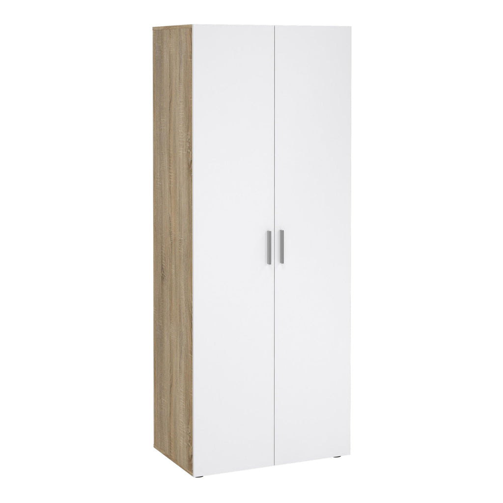 Pepe Package - Bedside 2 Drawers + Chest of 4 Drawers + Wardrobe with 2 Doors in Oak with White High Gloss - image 9