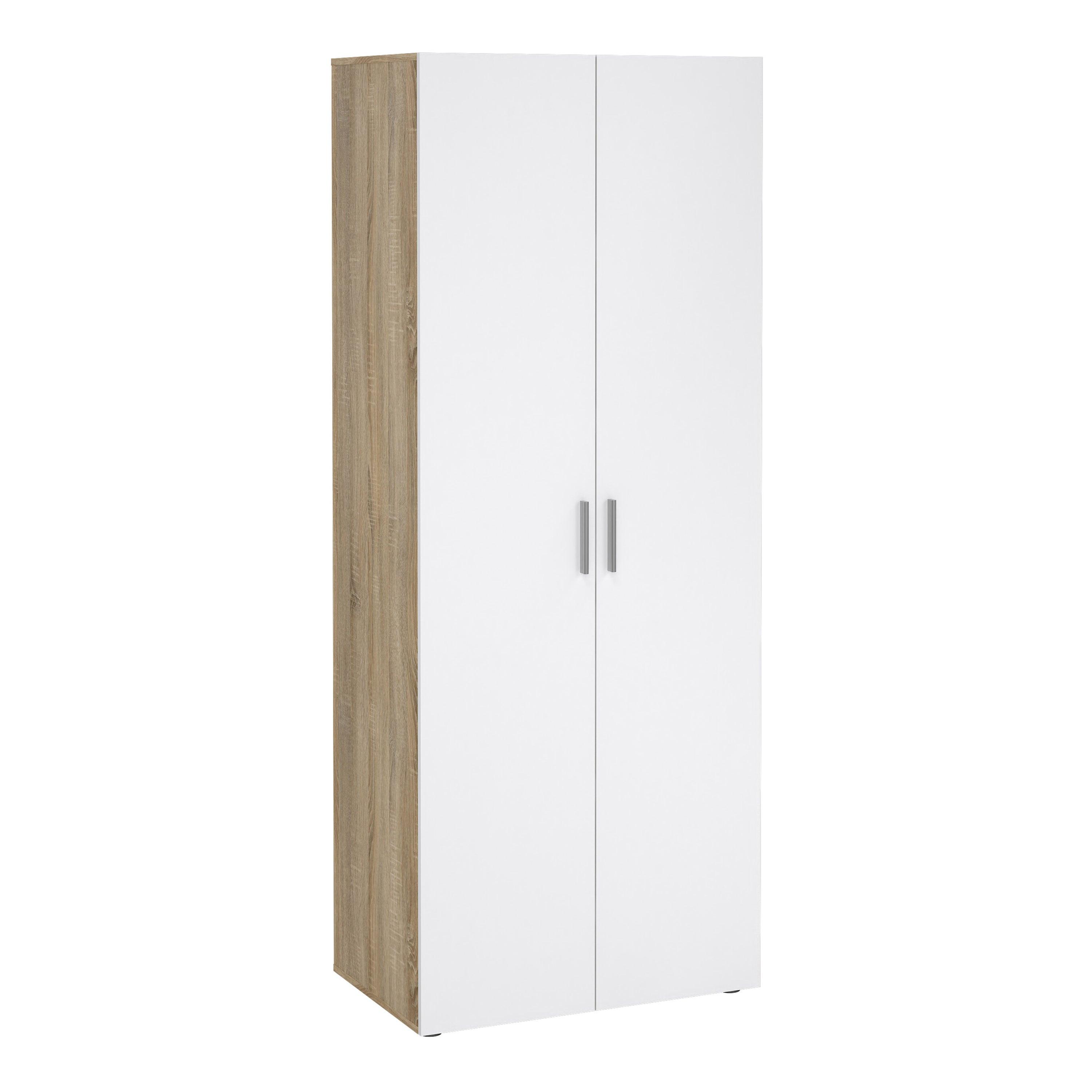 Pepe Package - Bedside 2 Drawers + Chest of 4 Drawers + Wardrobe with 2 Doors in Oak with White High Gloss - image 9