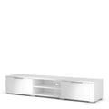 Match TV Unit 2 Drawers 2 Shelf in White High Gloss - image 3