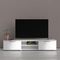 Match TV Unit 2 Drawers 2 Shelf in White High Gloss - image 5