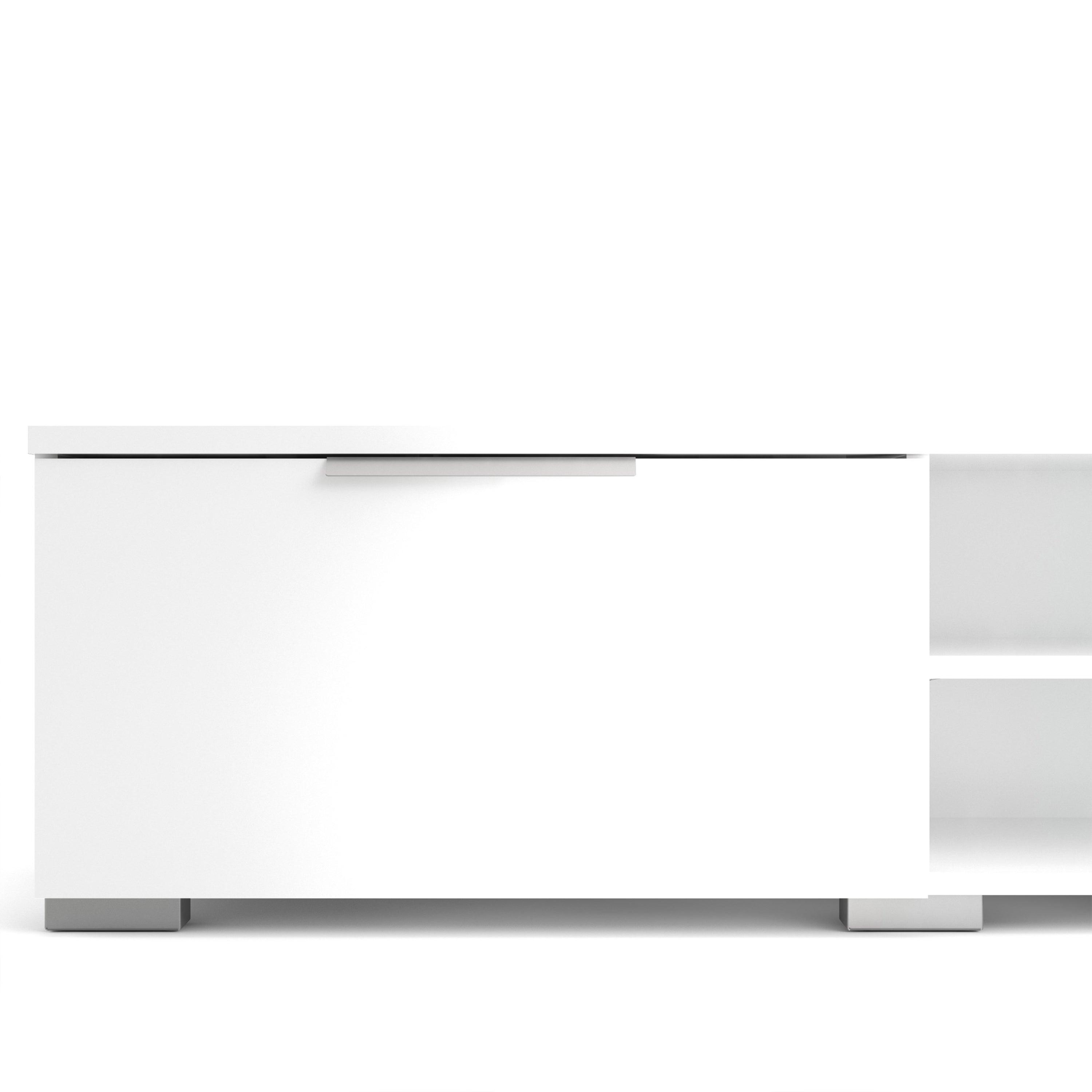 Match TV Unit 2 Drawers 2 Shelf in White High Gloss - image 8