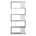 Maze Open Bookcase 4 Shelves in Jackson Hickory Oak and White - image 2