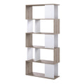 Maze Open Bookcase 4 Shelves in Jackson Hickory Oak and White - image 3