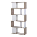 Maze Open Bookcase 4 Shelves in Jackson Hickory Oak and White - image 4