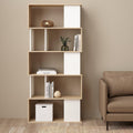 Maze Open Bookcase 4 Shelves in Jackson Hickory Oak and White - image 5