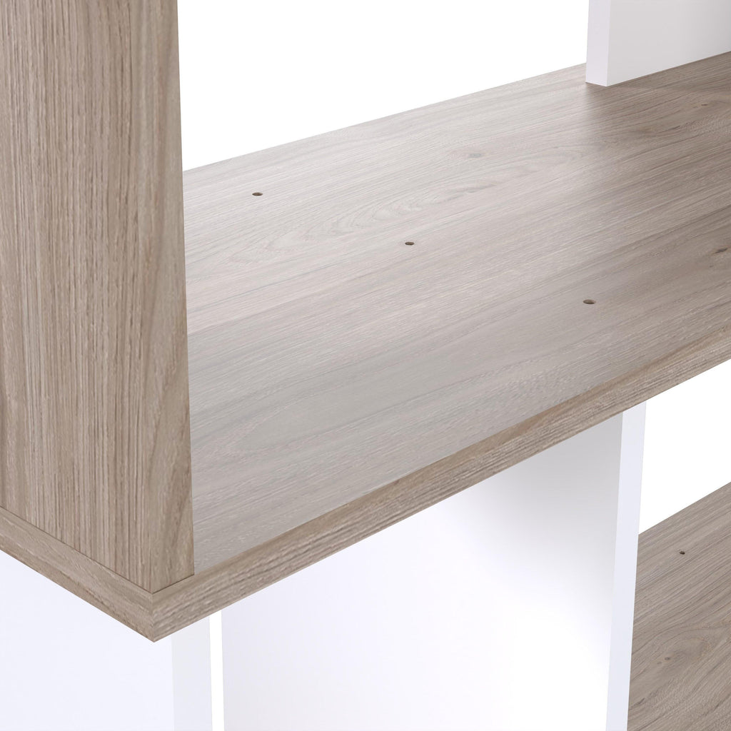 Maze Open Bookcase 4 Shelves in Jackson Hickory Oak and White - image 7