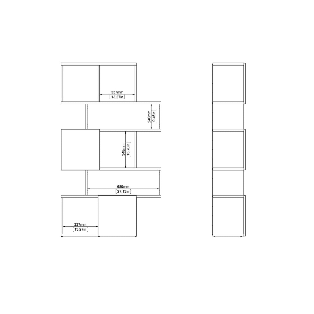Maze Asymmetrical Bookcase with 3 Doors in Jackson Hickory and Concrete - image 10