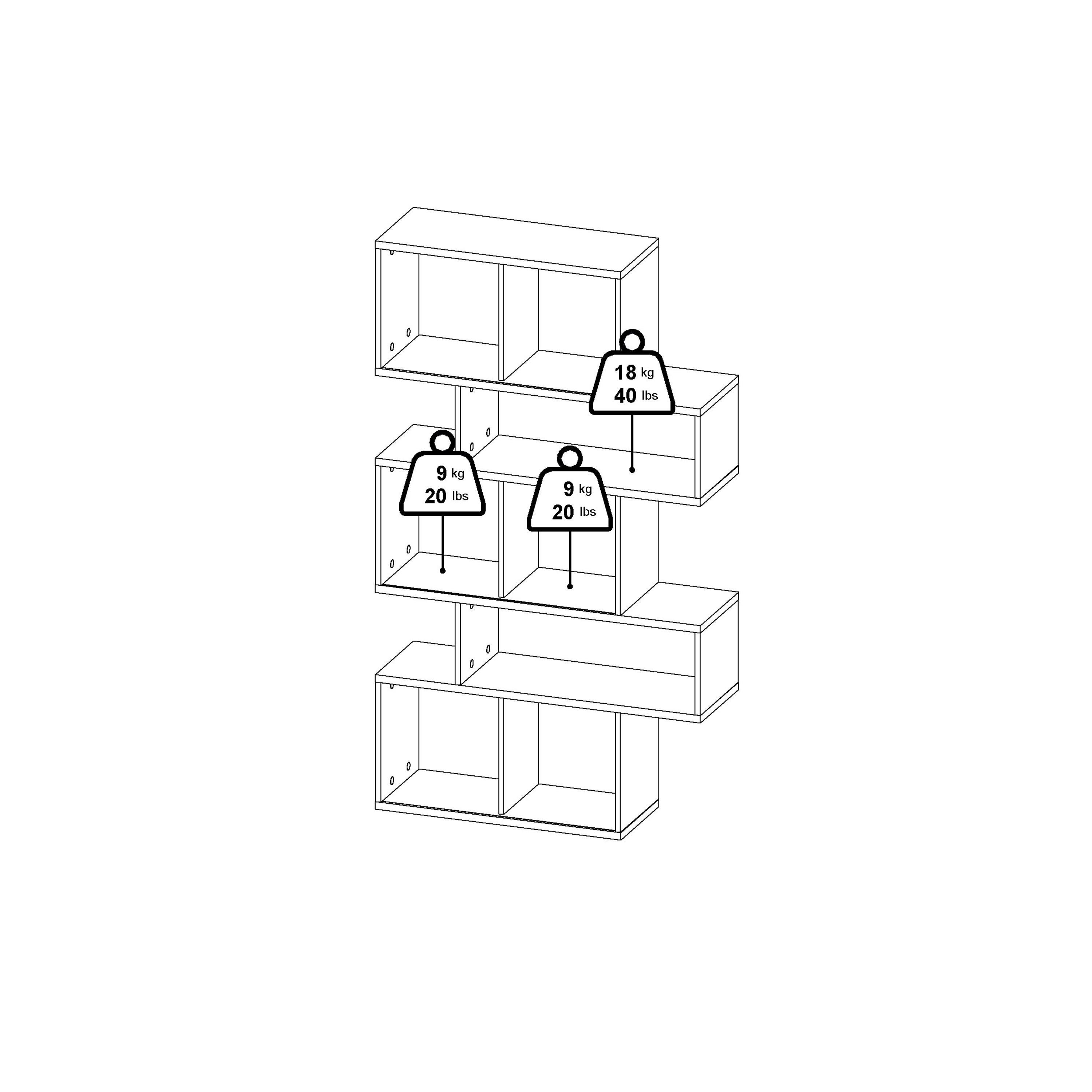 Maze Asymmetrical Bookcase with 3 Doors in Jackson Hickory and Concrete - image 11
