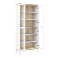 Roomers Display Cabinet Glazed 2 Doors in White and Oak - image 4