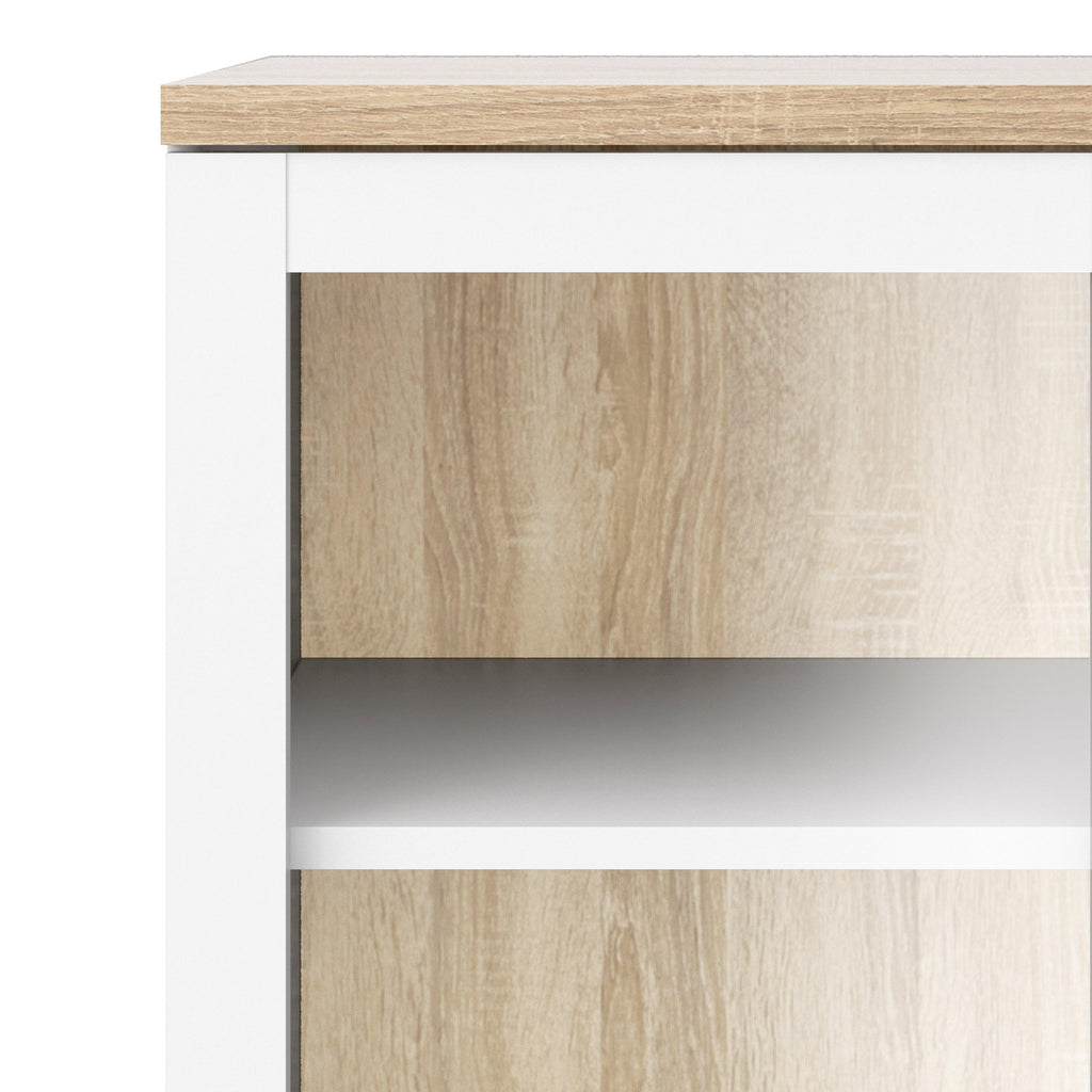 Roomers Display Cabinet Glazed 2 Doors in White and Oak - image 6