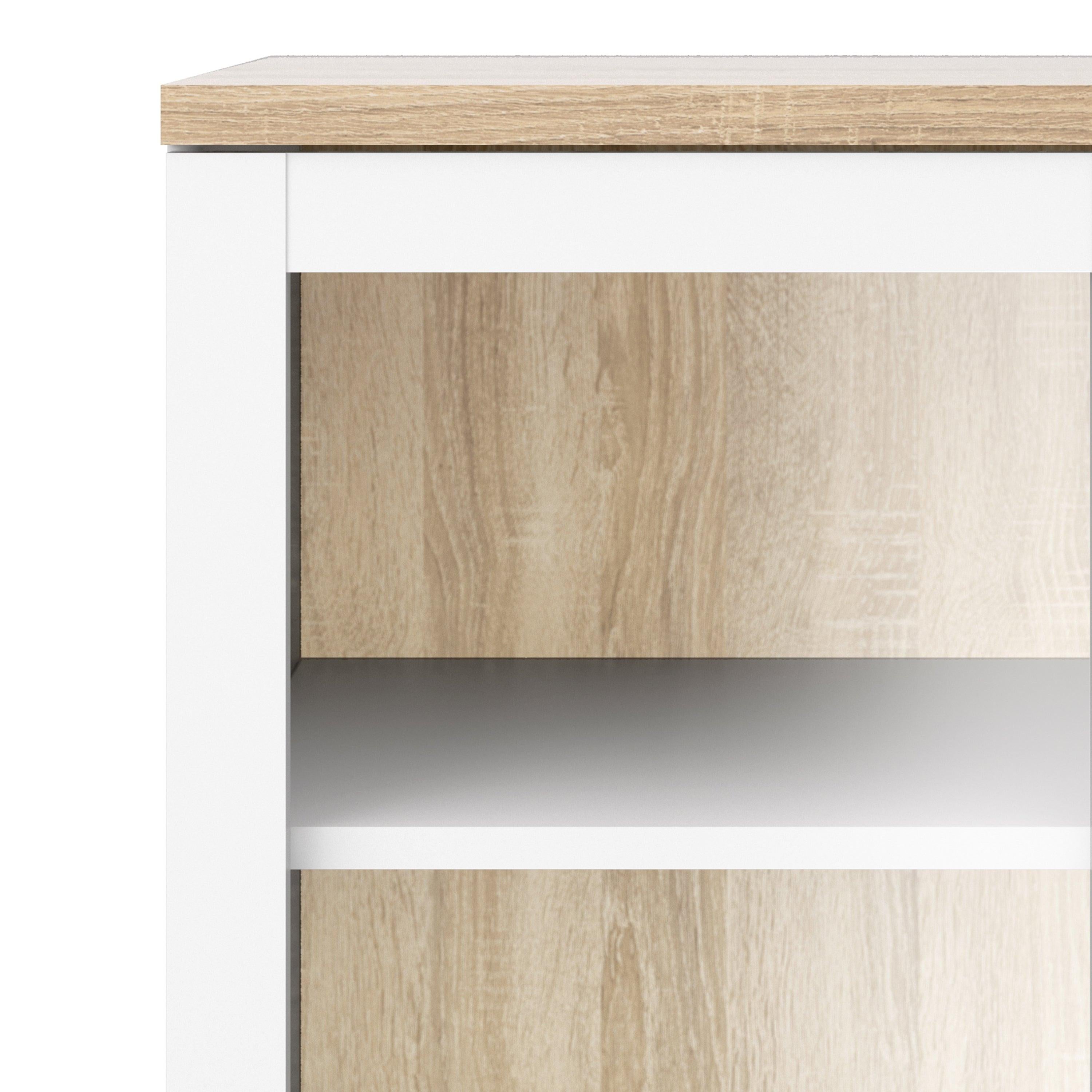 Roomers Display Cabinet Glazed 2 Doors in White and Oak - image 6