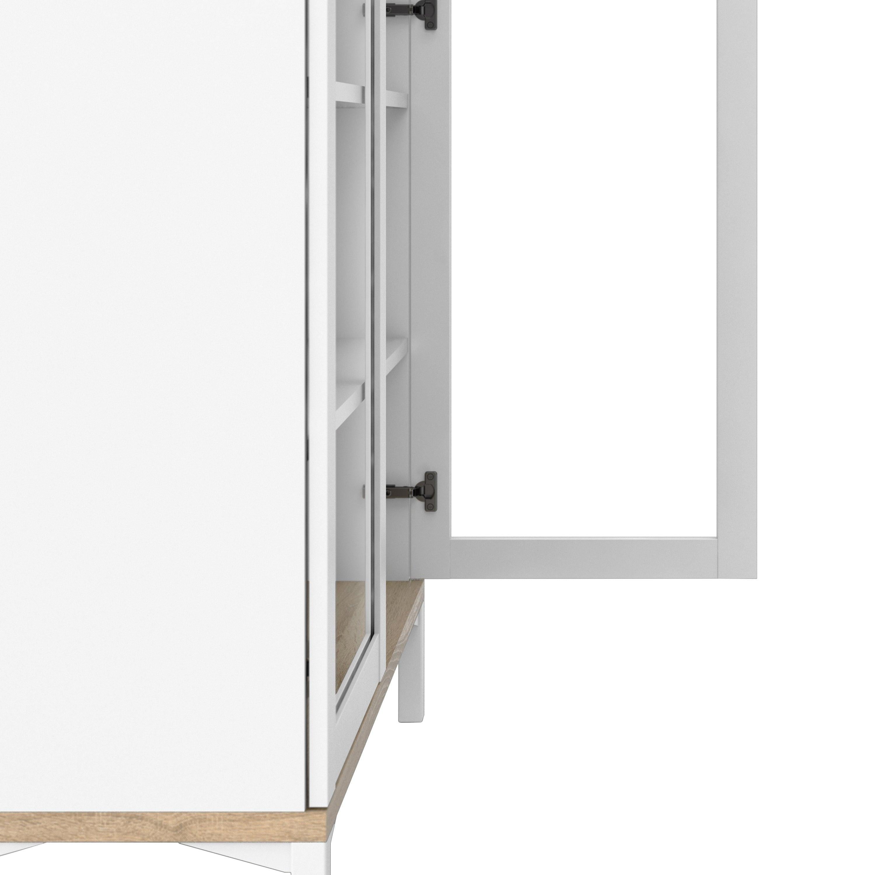 Roomers Display Cabinet Glazed 2 Doors in White and Oak - image 7