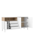 Roomers Sideboard 3 Drawers 3 Doors in White and Oak - image 4