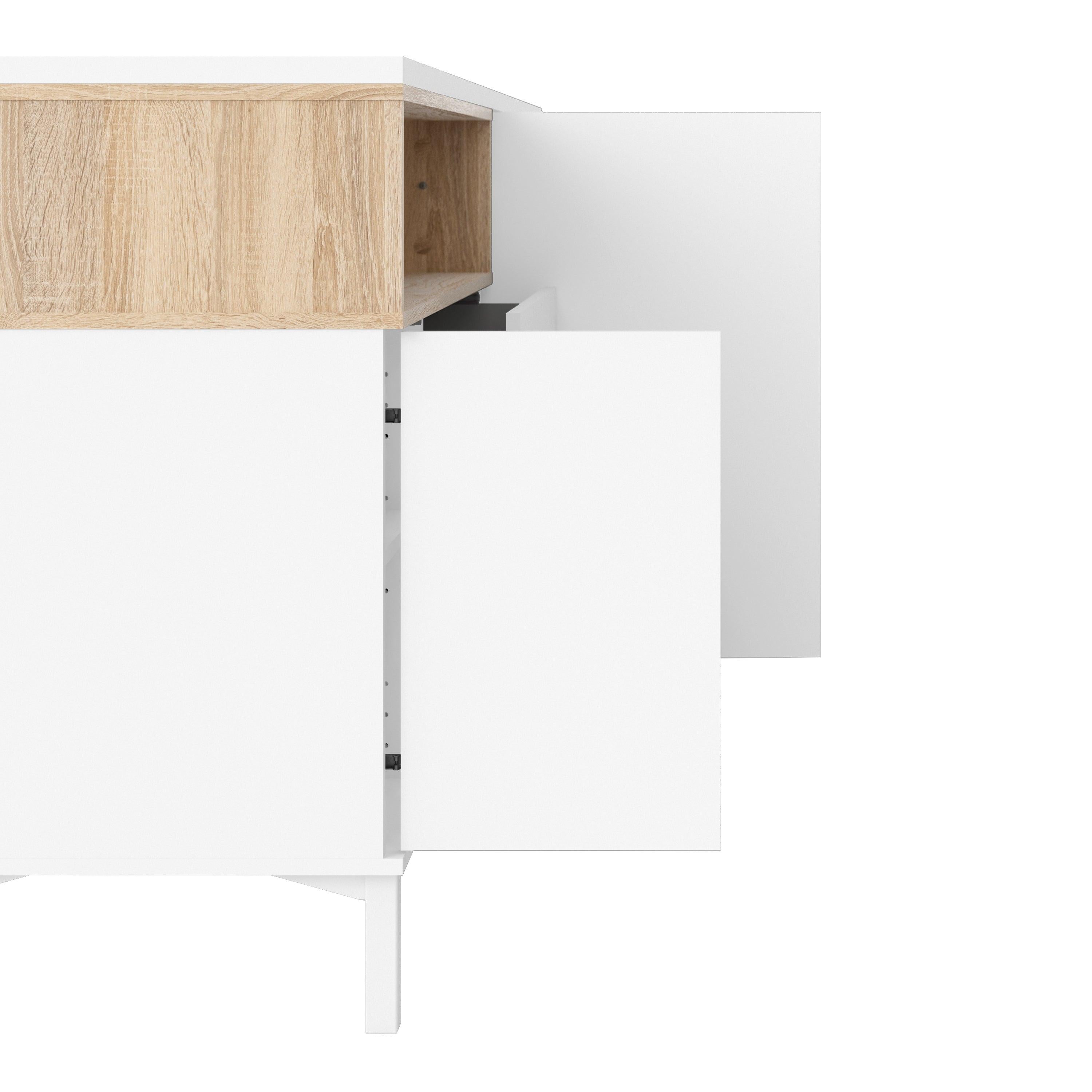 Roomers Sideboard 3 Drawers 3 Doors in White and Oak - image 8
