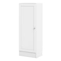 Basic Low Narrow Storage Cabinet in White (2 Shelves) with White Door - image 2