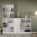 Basic Low Narrow Storage Cabinet in White (2 Shelves) with White Door - image 4